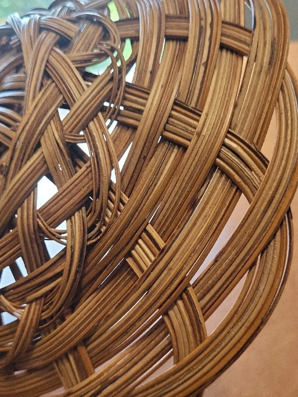 Handwoven Brown Wicker Decorative Bowl - Home Accents